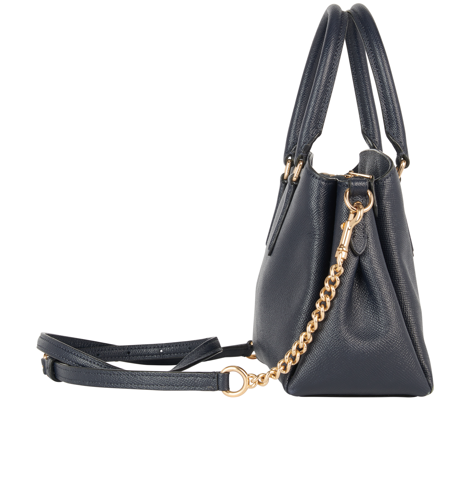 Mini Sage Carryall, &pound;120, Handbags, Navy, Leather, Side view